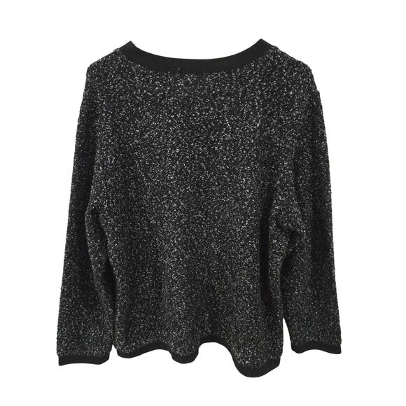 Cathy Daniels Sz XL Womens Black White Textured Knit Cardigan - Picture 3 of 7